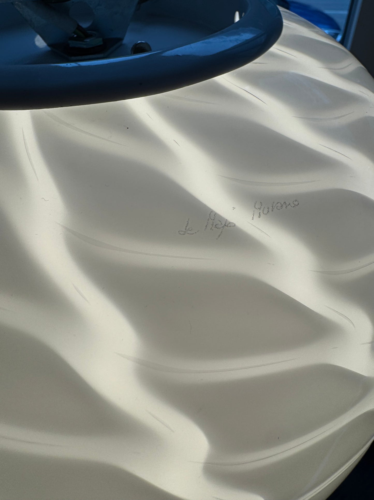 Vintage peacock Murano pendel m. indgravering, 30 cm