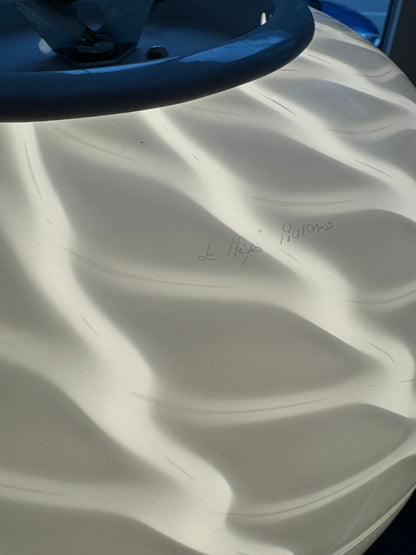 Vintage peacock Murano pendel m. indgravering, 30 cm