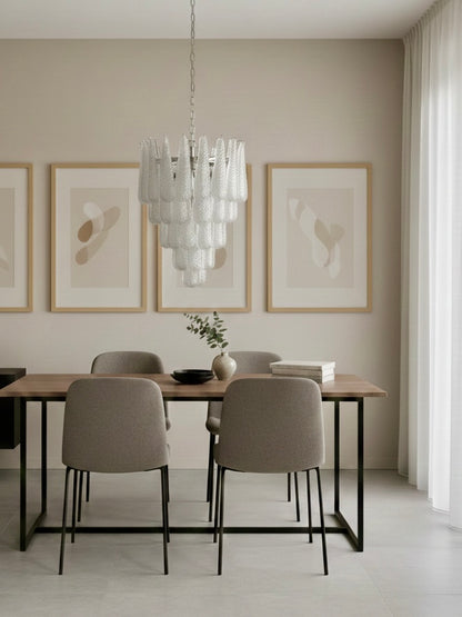 Murano lysekrone | Blade/kogler | 52 glas | Klart glas