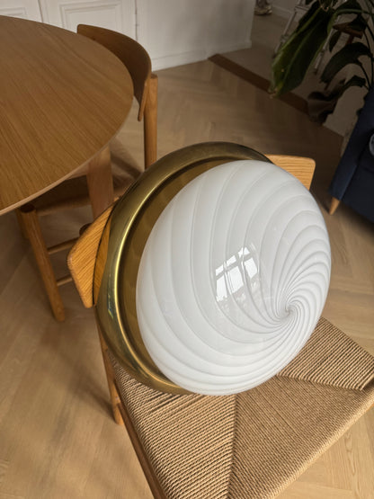 White vintage Murano ceiling lamp, 36 cm