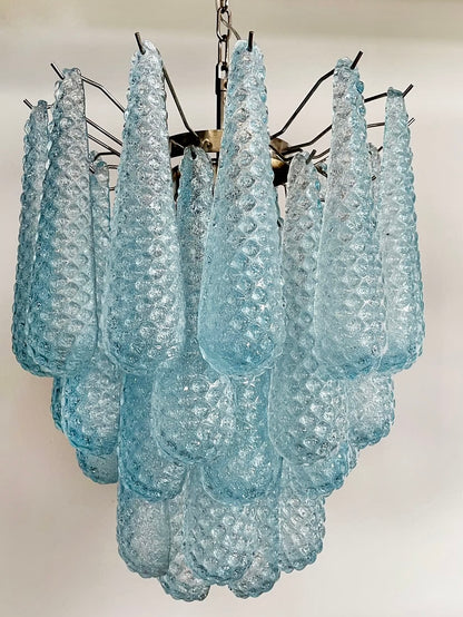 Murano lysekrone | Dråber | 41 glas | Blå