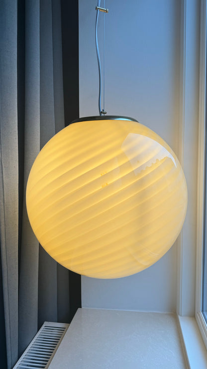 Murano yellow round pendant, 40 cm