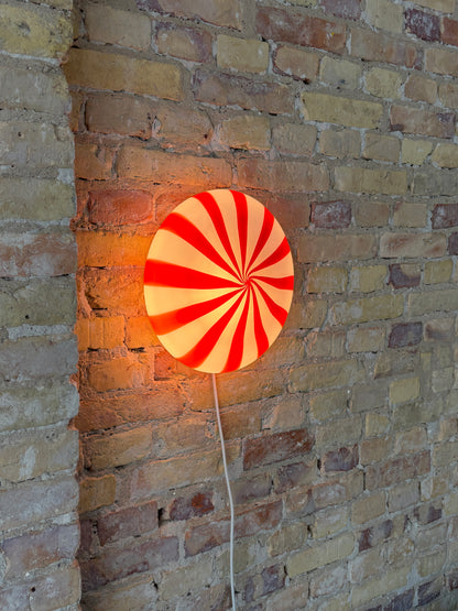 Rød stribet Murano plafond, 30 cm