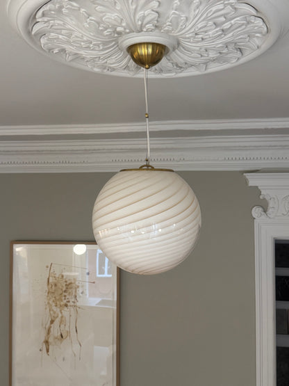 Light yellow Murano swirl ceiling lamp, 30 cm