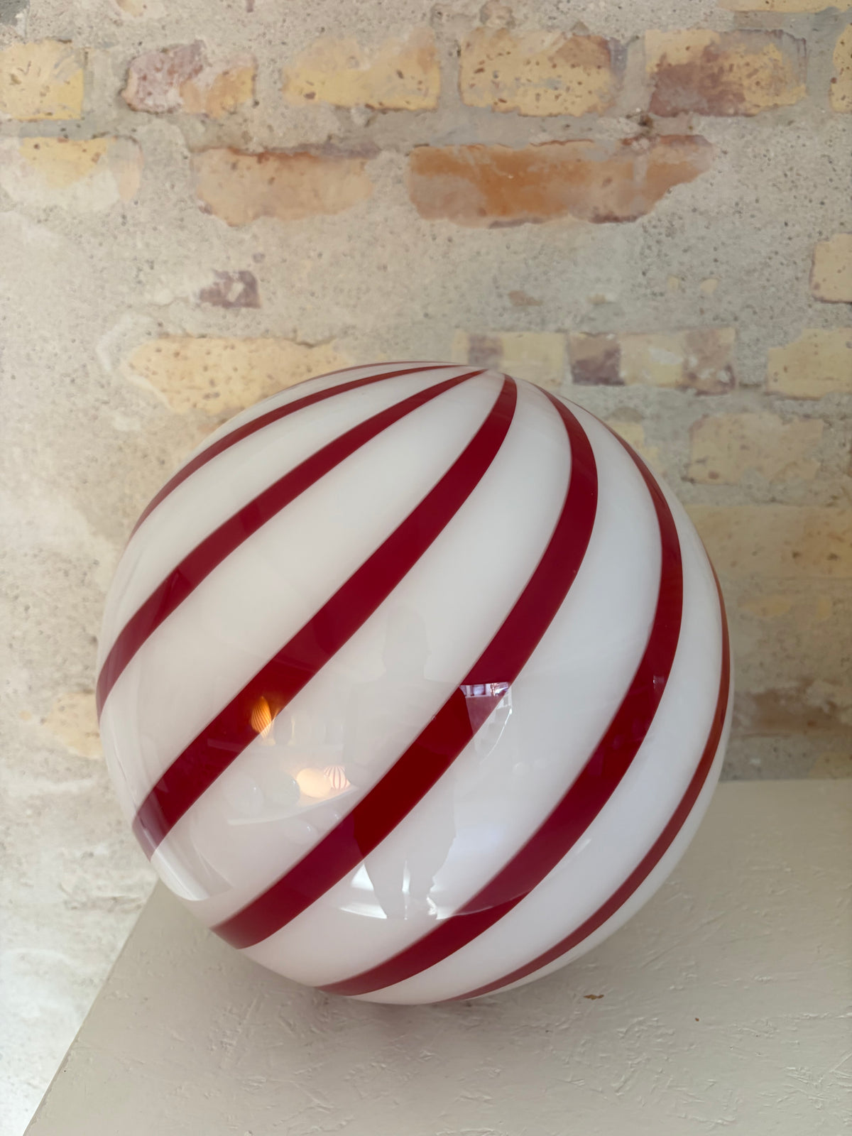 Red cherry Murano swirl pendant, 30 cm - 2nd sort