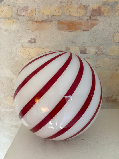 Red cherry Murano swirl pendant, 30 cm - 2nd sort