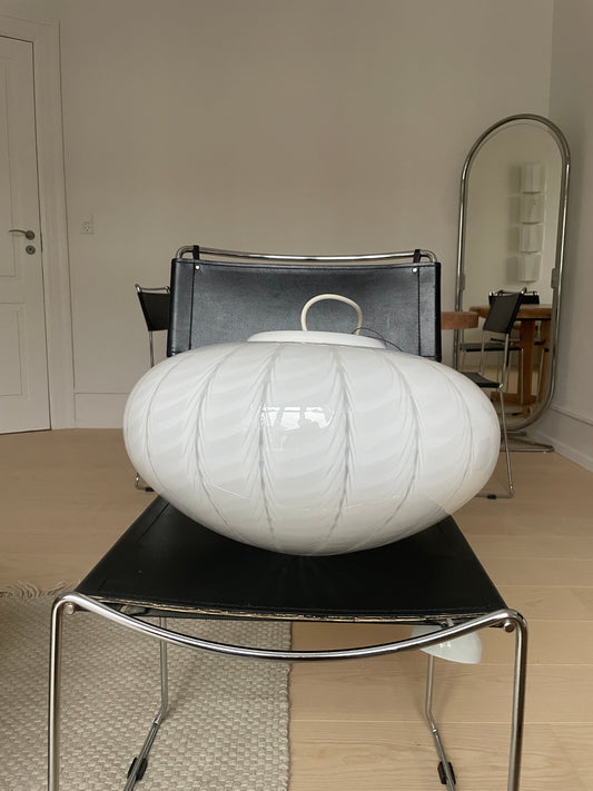 Hvid vintage Murano peacock pendel, 42 cm