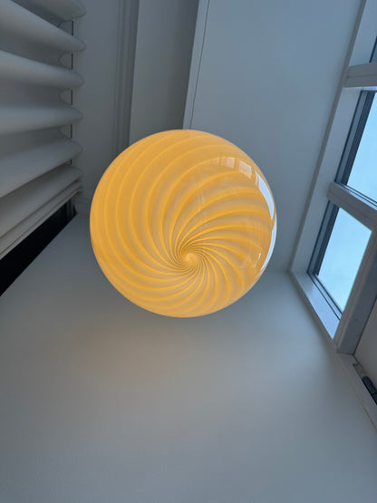 Stor gul Murano loftlampe, 40 cm