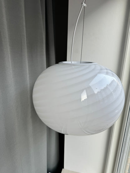 White vintage Murano pendant lamp, 40 cm