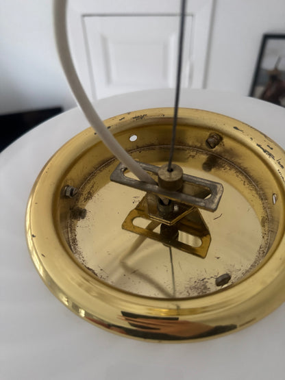 Stor, hvid vintage Murano pendel, 42 cm