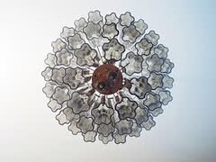 Murano Chandelier | Tuber | 48 Glass Pieces | Smoke-colored Glass
