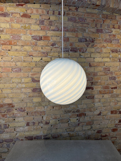 Murano pendant light with blue swirl, 30 cm