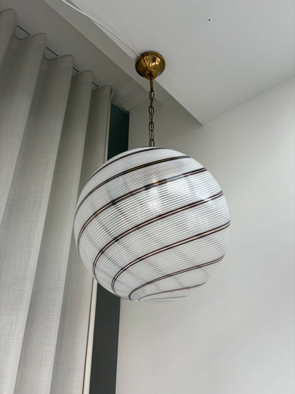 Meget smuk vintage Murano filigrana pendel, 40 cm
