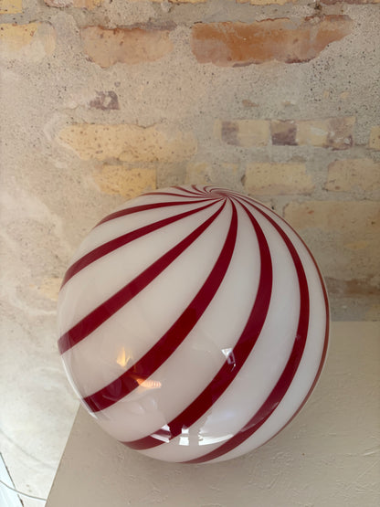 Red cherry Murano swirl pendant, 30 cm - 2nd sort