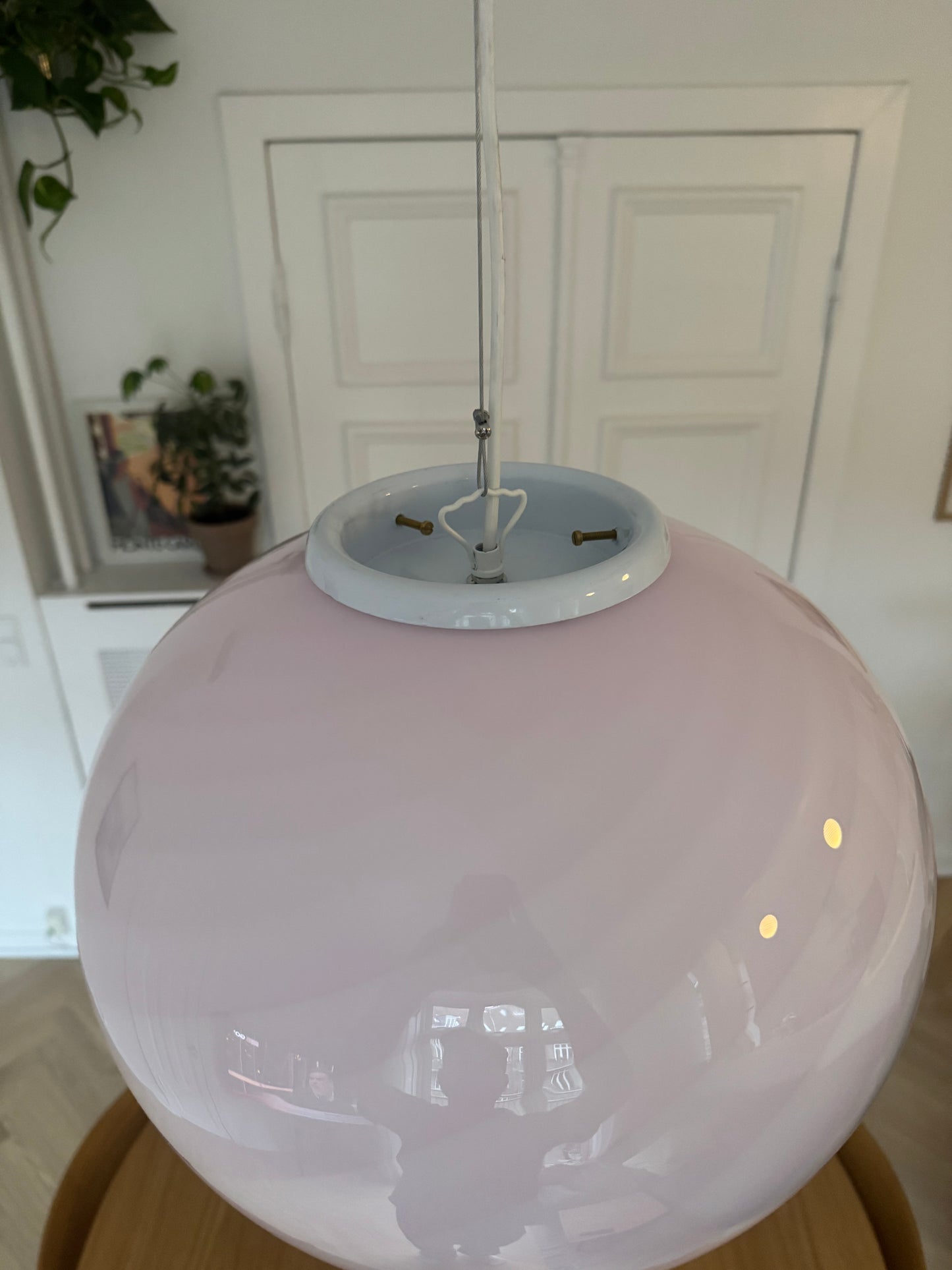 Murano pendant with pink hue, 42 cm