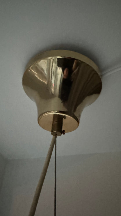 Murano oval pendant with white swirl, 40 cm