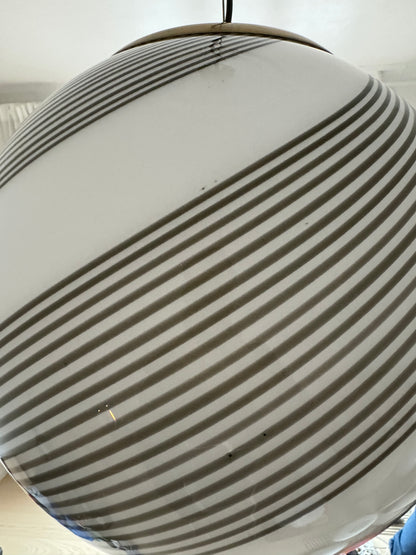 Mega Vintage Murano pendant lamp with brown swirl, 45 cm