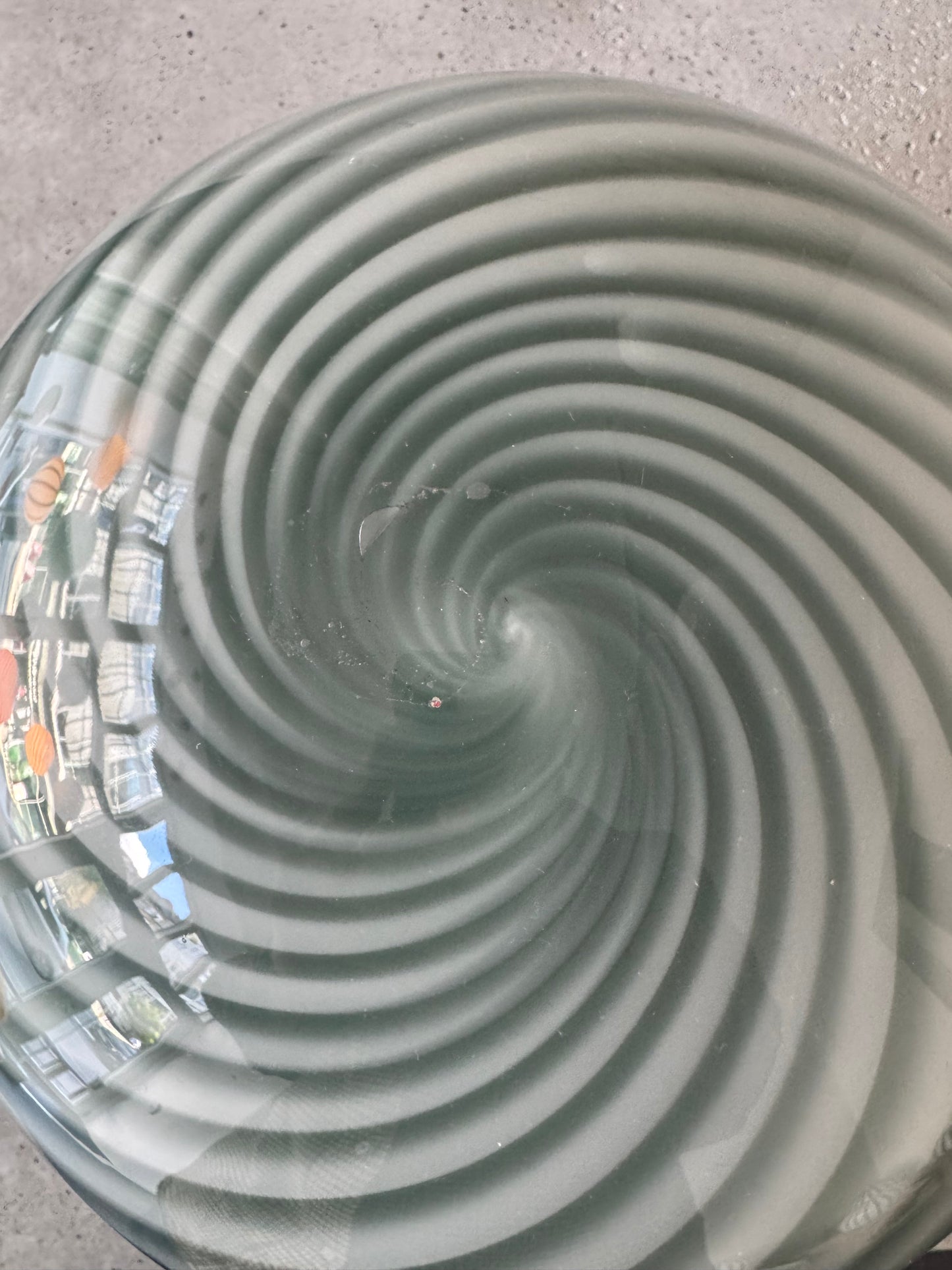Mørkegrøn Murano swirl pendel, 30 cm - 2. sortering