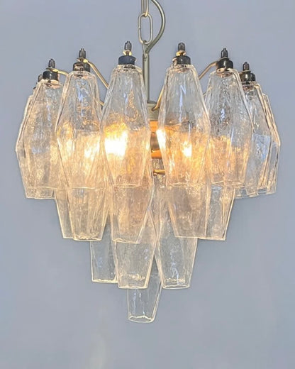 Murano lysekrone | Poliedri | 32 glas | Klar