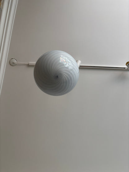 Lyseblå Murano pendel, 20 cm