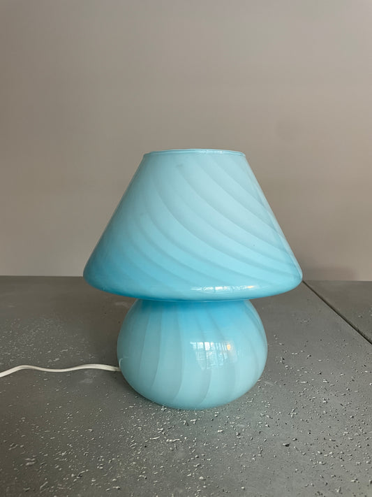 Light blue vintage Murano mushroom, 27 cm