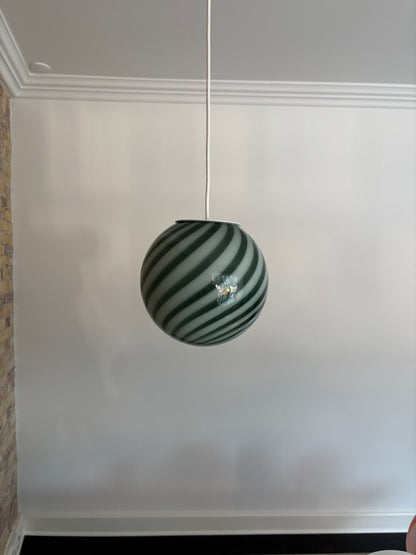 Mørkegrøn Murano pendel, 20 cm