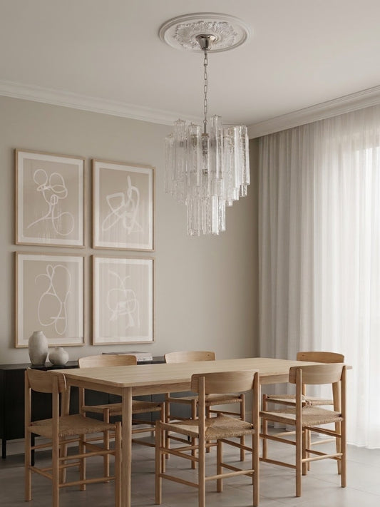 Murano lysekrone | Tuber | 30 glas | Klart glas