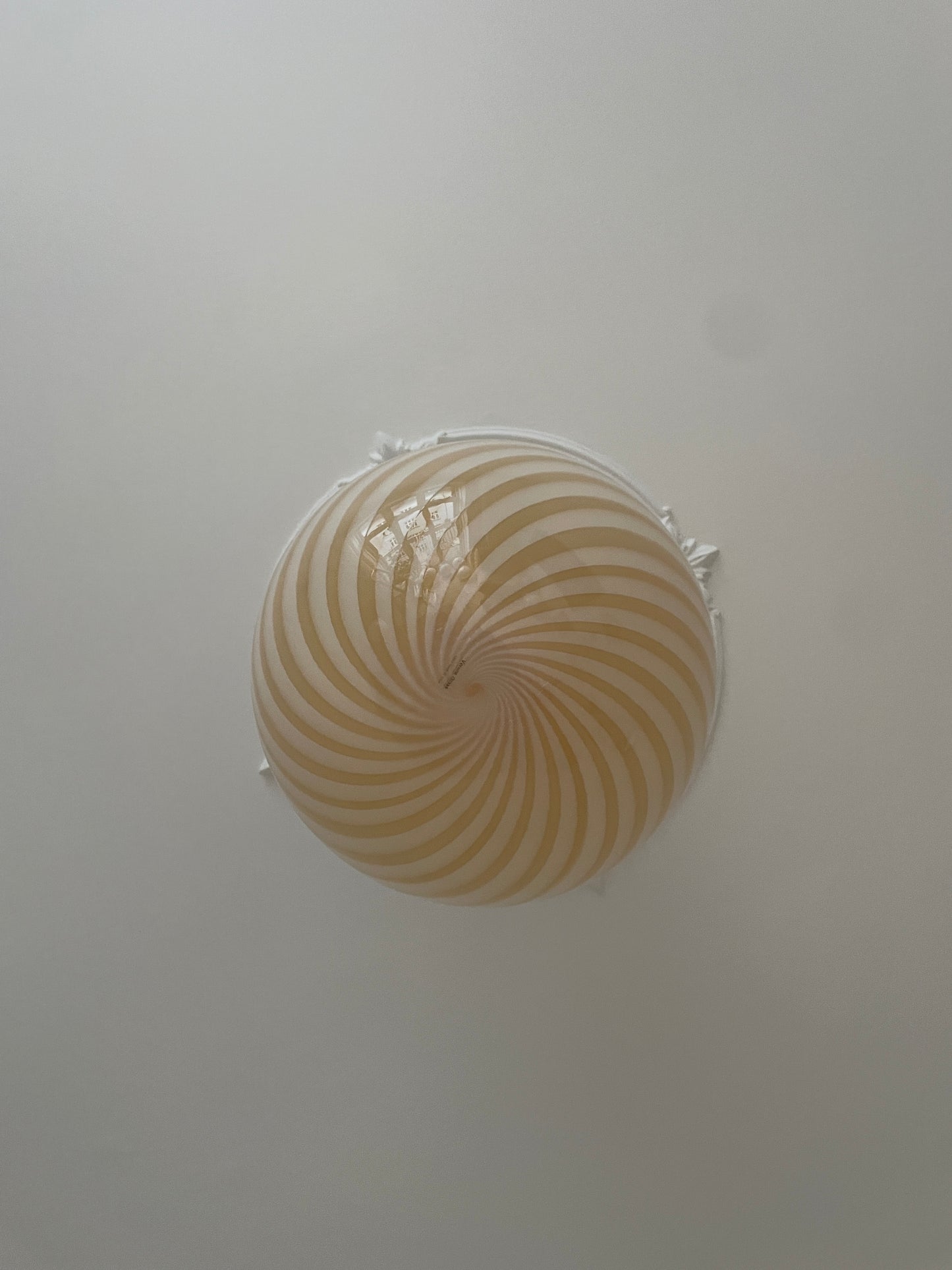 Stor Murano pendel m. gul swirl, 40 cm