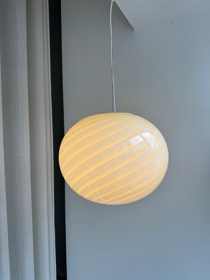 Oval lysegul Murano pendel, 40 cm