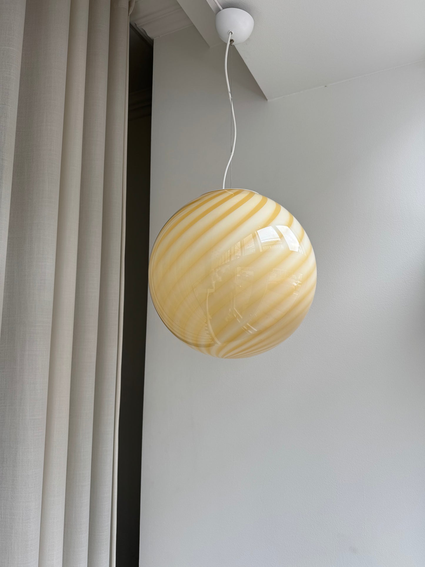 Stor gul Murano loftlampe, 40 cm