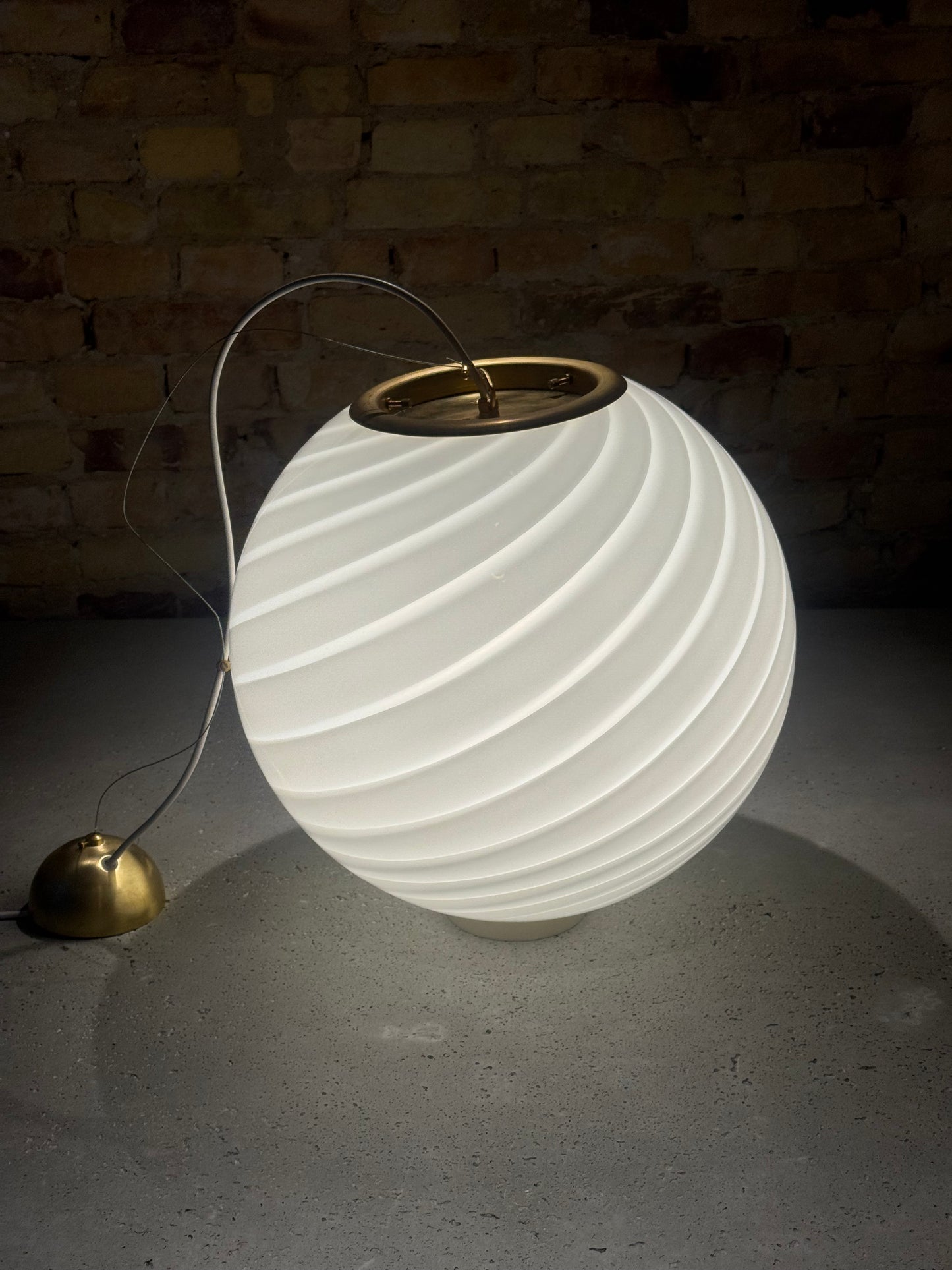 Classic white murano pendant lamp, 40 cm
