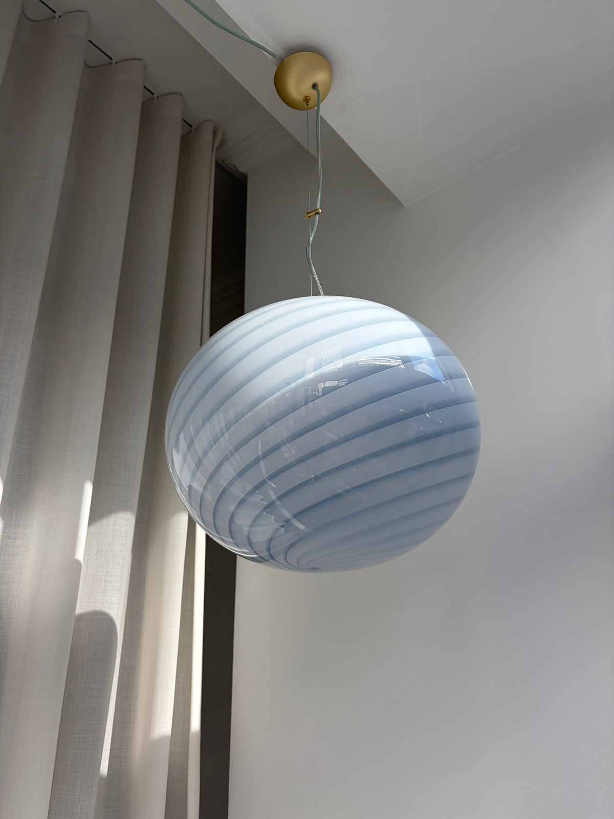 Large yellow Murano ceiling lamp, 40 cm