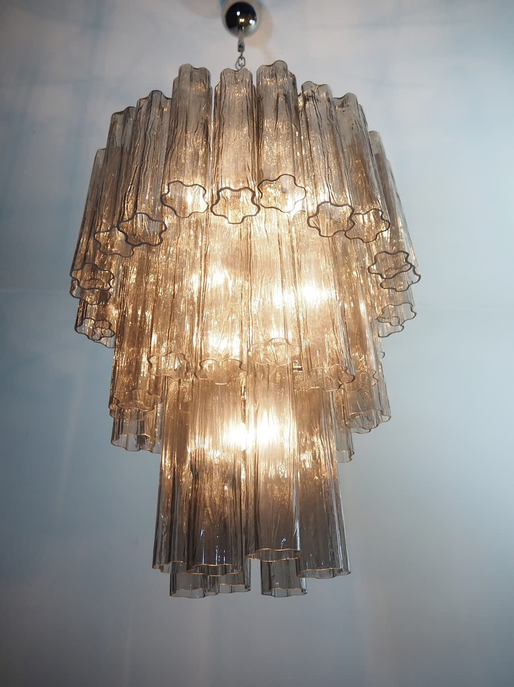 Murano Chandelier | Tuber | 48 Glass Pieces | Smoke-colored Glass