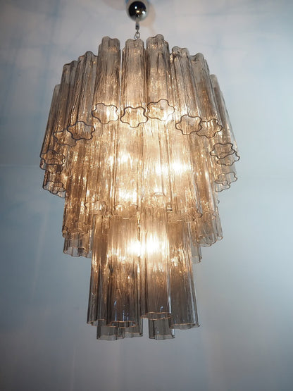 Murano Chandelier | Tuber | 48 Glass Pieces | Smoke-colored Glass