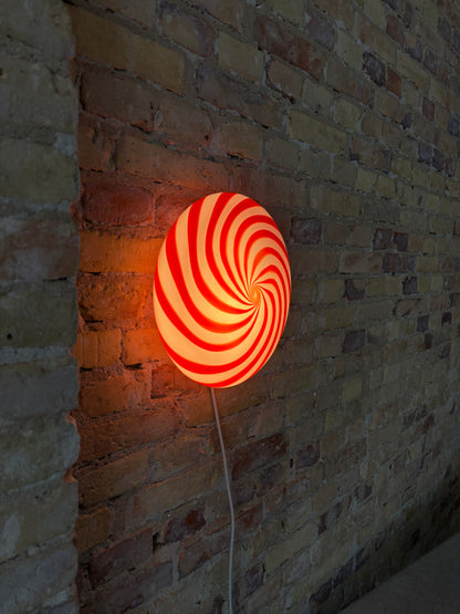 Rød swirl Murano plafond, 30 cm