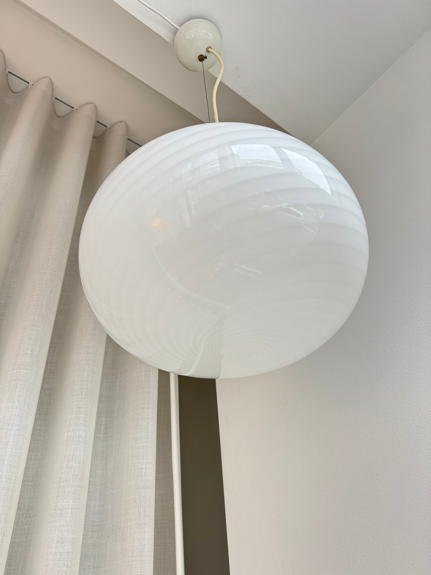 Klassisk hvid Murano pendel, 37 cm