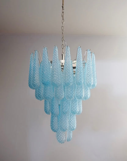 Murano lysekrone | Dråber | 52 glas | Blå