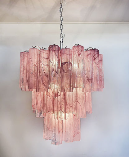 Murano chandelier | Tuber | 48 glass | Pink alabaster glass 