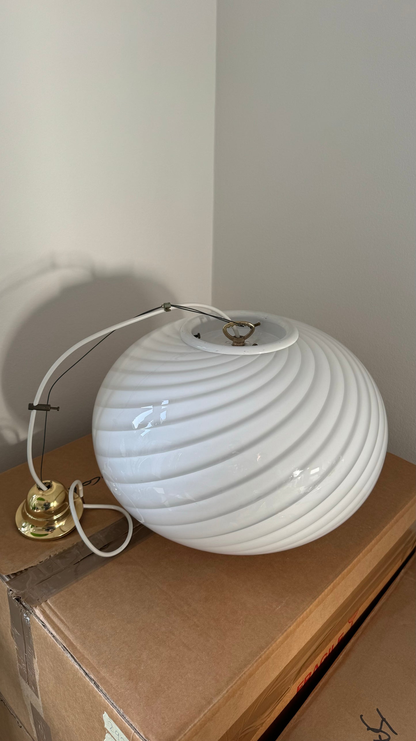 Hvid klassisk Murano pendel lampe, 40