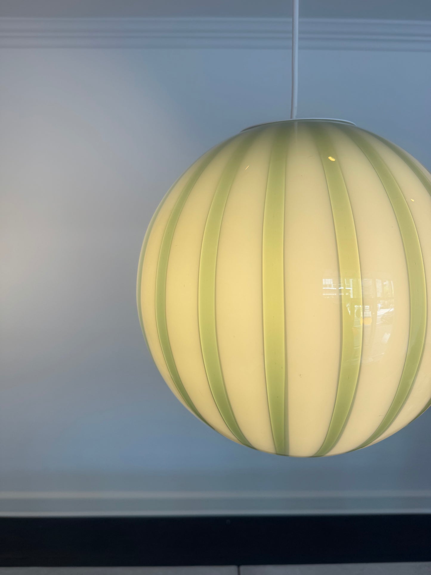 Mørkegrøn candy Murano pendel, 30 cm