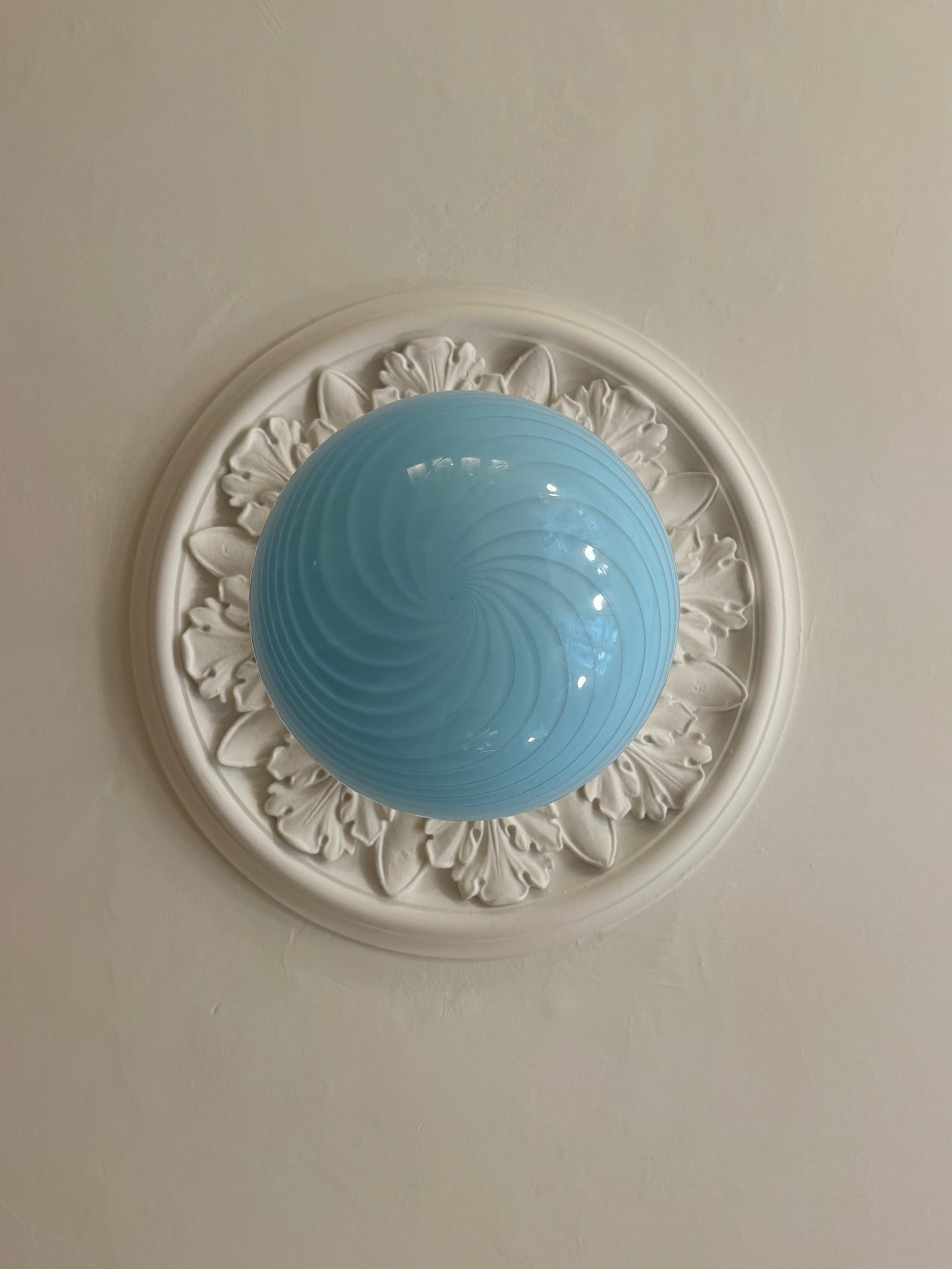 Blå Murano loftlampe, 30 cm