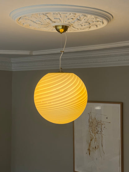 Lysegul Murano swirl loftslampe, 40 cm