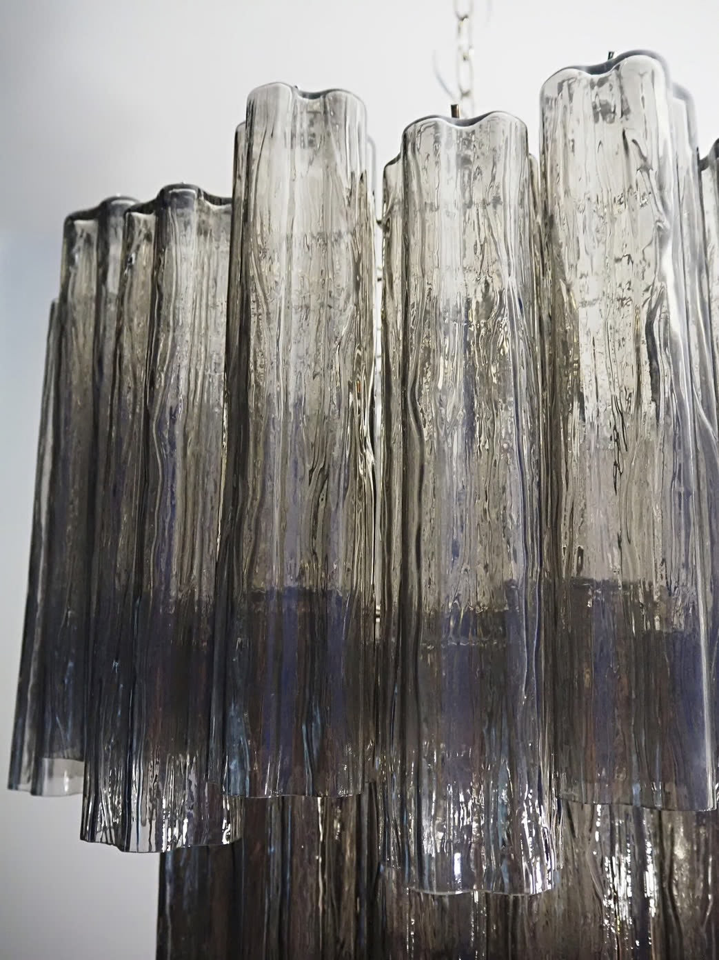 Murano lysekrone | Tuber | 48 glas | Røg-farvet glas