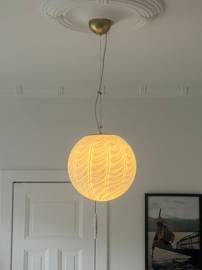 Huge light blue Murano peacock pendant, 40 cm