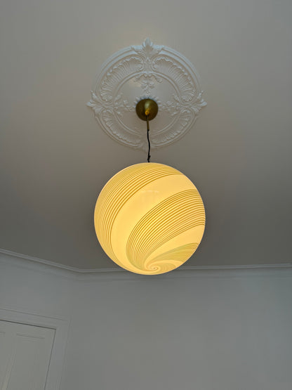 Mega Vintage Murano pendant lamp with brown swirl, 45 cm