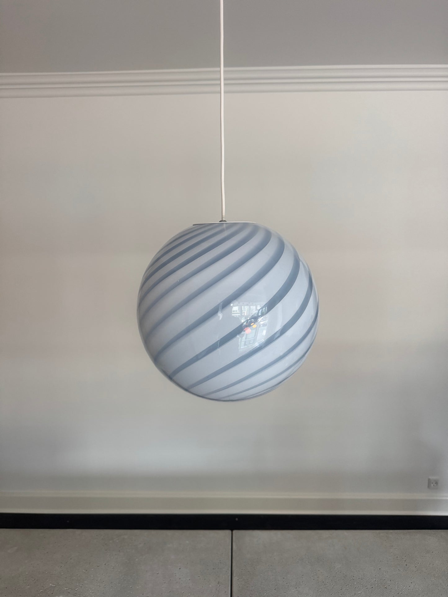 Lyseblå Murano pendel, 30 cm