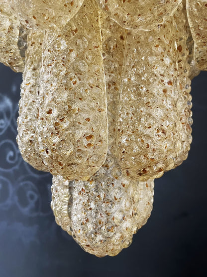 Murano lysekrone | Dråber | 52 glas | Rav/gul