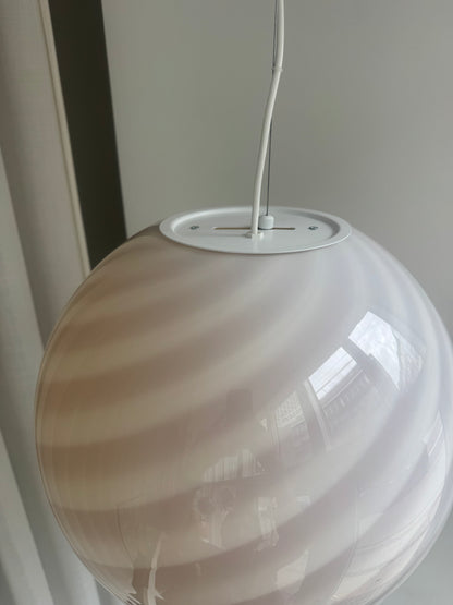 Lysegul/creme Murano pendel, 40 cm