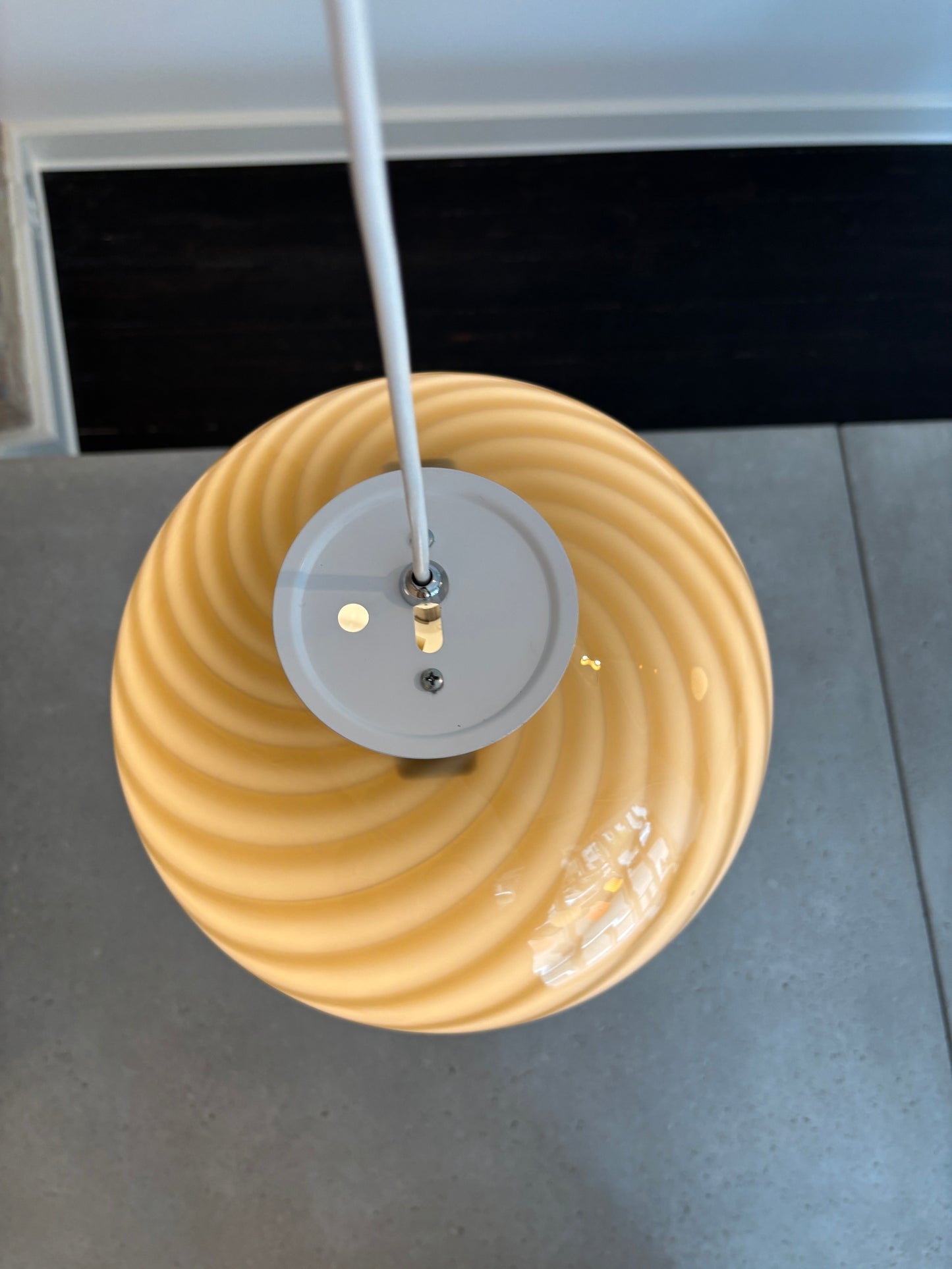 Murano ceiling lamp in grey and brown swirl, 30 cm