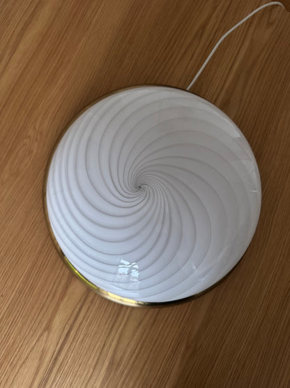 White vintage Murano ceiling lamp, 36 cm
